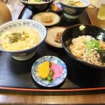 ”冷たぬきセット（玉子とじ丼）”