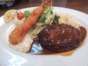 エビフライ＆ハンバーグ