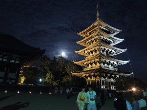 月と五重塔