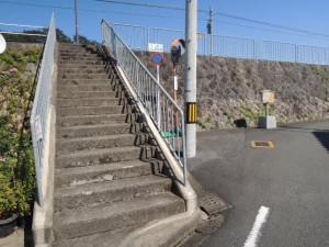 堤防の階段