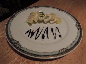 ラ・フランスとモッツァレラのカプレーゼ